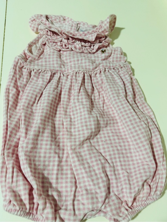 Ralph Lauren Other - Ralph Lauren Pink Gingham Ruffle Baby Bubble Romper
